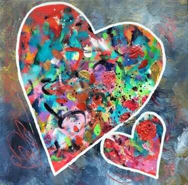 Картина под названием "My Love" - Milena Bernardini, Подлинное произведение искусства, Акрил Установлен на Деревянная рама д…