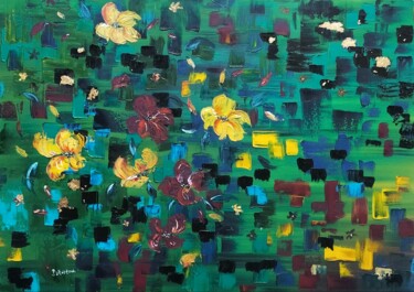 제목이 "Verde"인 미술작품 Milena Bernardini로, 원작, 기름 나무 들것 프레임에 장착됨