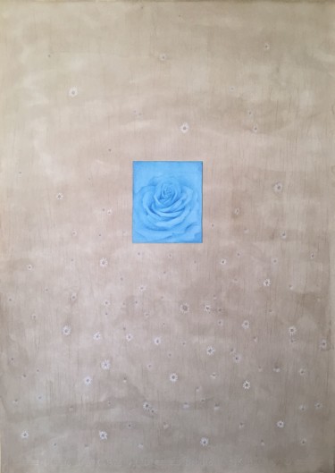 Collages titulada "mm024.jpg Rosa azul" por Milena Mateva, Obra de arte original, Papel