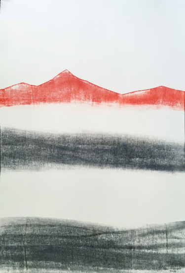 Pintura titulada "Montañas1" por Milena Mateva, Obra de arte original, Tinta