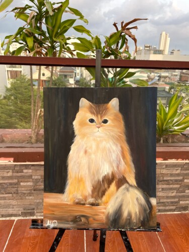 Malerei mit dem Titel "Persian cat" von Milena Million, Original-Kunstwerk, Öl