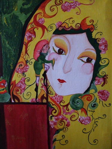 Painting titled "Mélancolie" by Miléna Rylska, Original Artwork, Acrylic