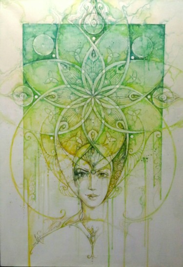 Картина под названием "Mandala Joy/Мандала…" - Милена Сочилина, Подлинное произведение искусства, Акварель