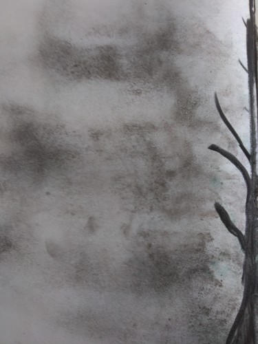 Pintura intitulada "albero-nella-nebbia…" por Milena Aere, Obras de arte originais