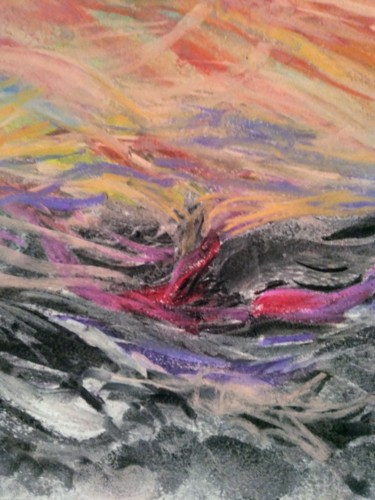 Painting titled "Mare in tempesta" by Milena Aere, Original Artwork