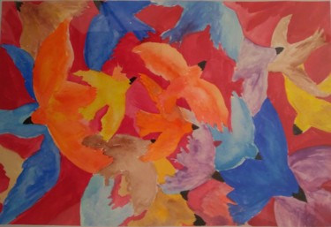 Painting titled "Uccelli" by Milena Aere, Original Artwork, Watercolor