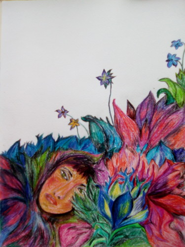 Disegno intitolato "saudade.jpg" da Milena Aere, Opera d'arte originale, Matite colorate