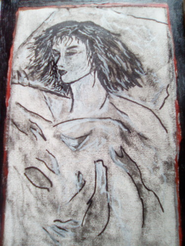 Disegno intitolato "dormire-3.jpg" da Milena Aere, Opera d'arte originale, Carbone