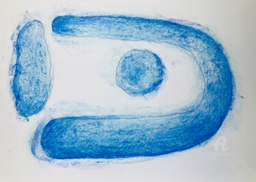 Рисунок под названием "Blue nest" - Miler Art, Подлинное произведение искусства, Пастель
