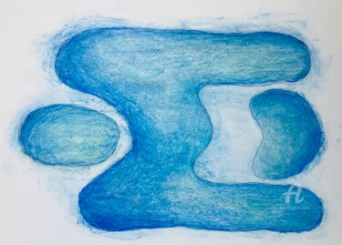 Zeichnungen mit dem Titel "Blue magic man" von Miler Art, Original-Kunstwerk, Pastell
