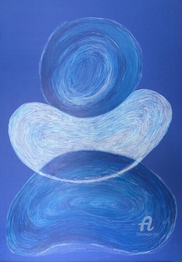 Zeichnungen mit dem Titel "My blue soul" von Miler Art, Original-Kunstwerk, Bleistift
