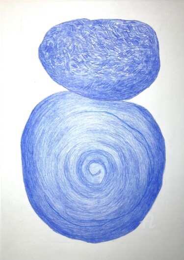 Σχέδιο με τίτλο "Dos Gardenias Azul" από Miler Art, Αυθεντικά έργα τέχνης, Μολύβι