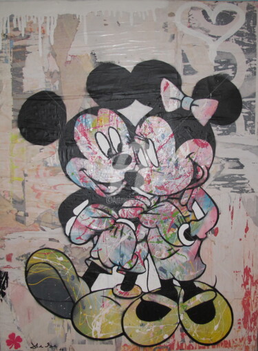 Schilderij getiteld "Mickey Love" door Fred Milesi, Origineel Kunstwerk