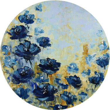 Картина под названием "Blue poppies" - Yulia Zhdanovich (MiliArt), Подлинное произведение искусства, Акрил