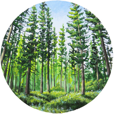 Malerei mit dem Titel "Warm Forest" von Yulia Zhdanovich (MiliArt), Original-Kunstwerk, Acryl