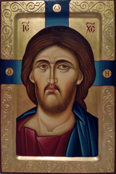Pintura intitulada "Jesus Christ (egg t…" por Miljana Marković, Obras de arte originais, Pigmentos