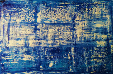 Painting titled "storm in blue" by Miljenko Grubesa, Original Artwork, Oil