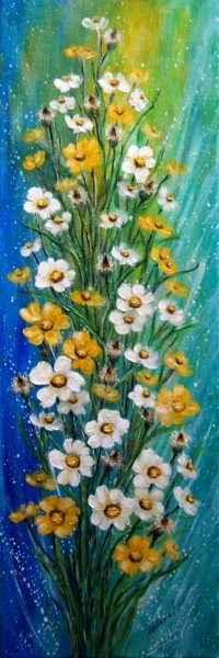 Malerei mit dem Titel "The flowers of mead…" von Milka Urbaníková, Original-Kunstwerk, Öl