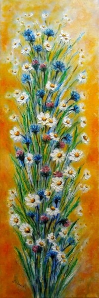 Ζωγραφική με τίτλο "The flowers of mead…" από Milka Urbaníková, Αυθεντικά έργα τέχνης, Λάδι