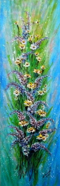 Painting titled "The flowers of mead…" by Milka Urbaníková, Original Artwork, Acrylic