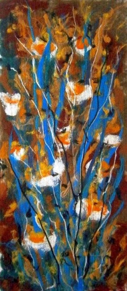 Art textile intitulée "Flowers in the gard…" par Milka Urbaníková, Œuvre d'art originale, Tapisserie
