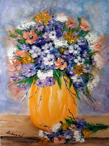 Painting titled "Flowers of summer 9" by Milka Urbaníková, Original Artwork, Acrylic