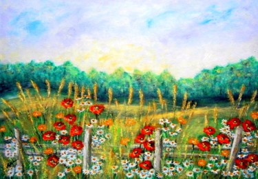 Картина под названием "When summer paintin…" - Milka Urbaníková, Подлинное произведение искусства, Акрил