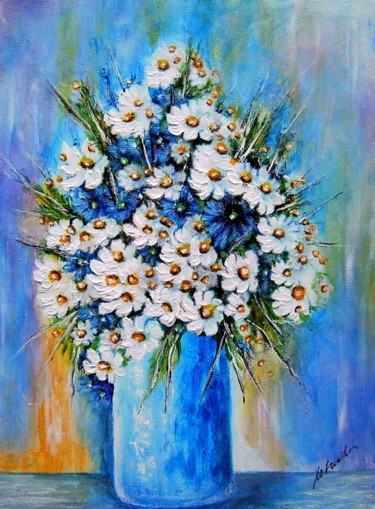 Pintura intitulada "Bouquet of meadow f…" por Milka Urbaníková, Obras de arte originais, Acrílico