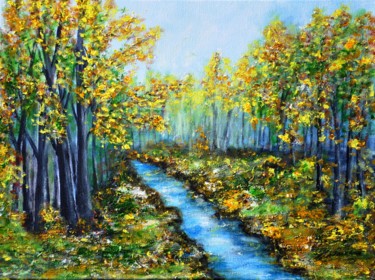 Pintura intitulada "When the autumn col…" por Milka Urbaníková, Obras de arte originais, Acrílico