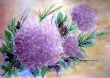 Painting titled "Still life with a h…" by Milka Urbaníková, Original Artwork, Watercolor