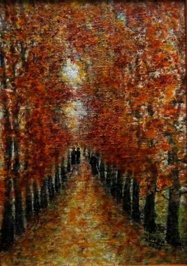Painting titled "Alley" by Milka Urbaníková, Original Artwork, Acrylic