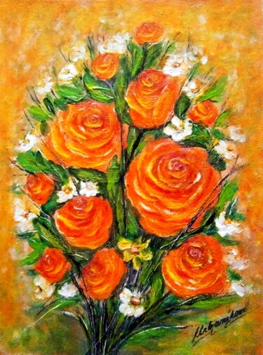 Pintura intitulada "Flowers of  summer…" por Milka Urbaníková, Obras de arte originais, Acrílico