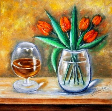 Still life 2 Painting titled "Still life 2" by Milka Urbaníková, Original Art, Oil