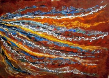 Arte têxtil intitulada "When the wind blows…" por Milka Urbaníková, Obras de arte originais, Tapeçaria
