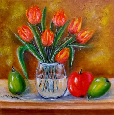 Painting titled "STILL LIFE 4" by Milka Urbaníková, Original Artwork, Oil