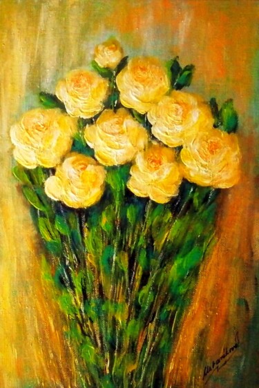 Painting titled "Rose - abstract" by Milka Urbaníková, Original Artwork, Acrylic