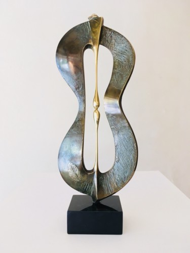 Sculpture titled "Sand Clock" by Milko Dobrev, Original Artwork, Bronze
