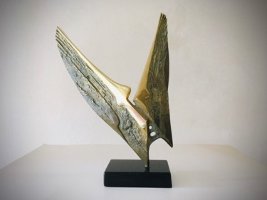 Sculpture titled "Wings" by Milko Dobrev, Original Artwork, Bronze