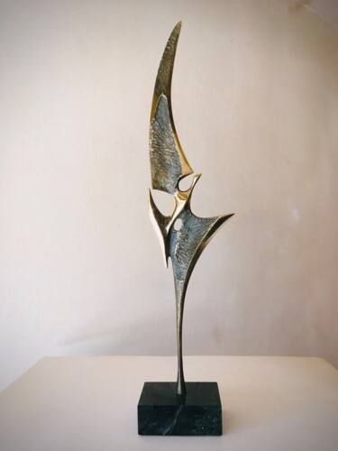 Sculpture titled "Bird" by Milko Dobrev, Original Artwork, Bronze