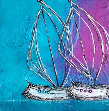 Pintura titulada "Voyage entre deux r…" por Milla Laborde, Obra de arte original, Acrílico Montado en Bastidor de camilla de…