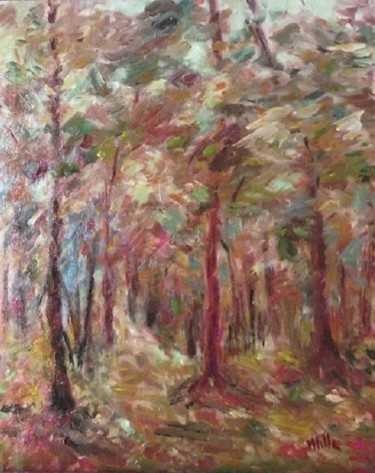 Pintura intitulada "nel bosco" por Milla, Obras de arte originais, Óleo
