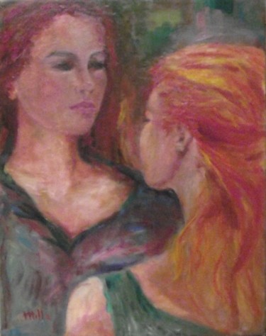Pittura intitolato "confidenze" da Milla, Opera d'arte originale, Olio