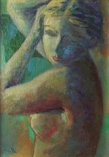 Peinture intitulée "rapsodia in bleu" par Milla, Œuvre d'art originale, Huile