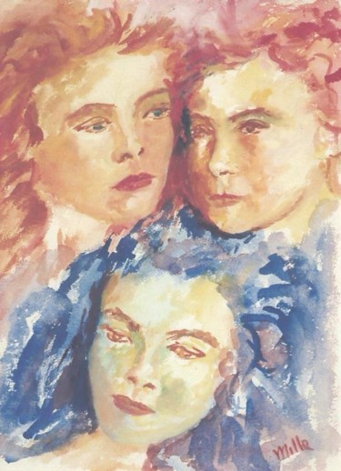Drawing titled "le-amiche.jpg" by Milla, Original Artwork, Other