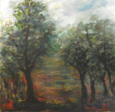 Painting titled "alberi.jpg" by Milla, Original Artwork, Oil