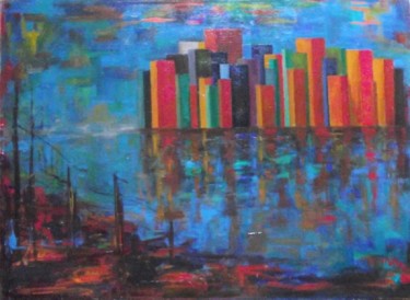 Painting titled "sognando-newyork-3.…" by Milla, Original Artwork, Oil