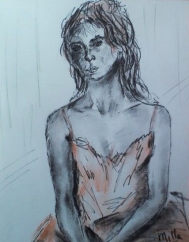 Drawing titled "musing.jpg" by Milla, Original Artwork, Ink