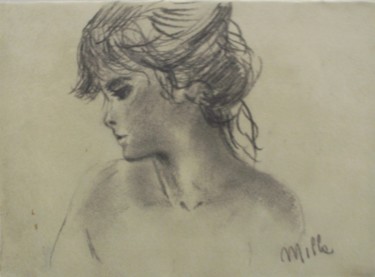 Disegno intitolato "posing.jpg" da Milla, Opera d'arte originale, Carbone