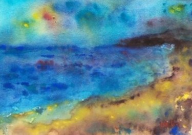 Painting titled "il-mare-bleu.jpg" by Milla, Original Artwork, Watercolor