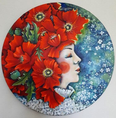 Pintura titulada "La fleur sauvage" por Millecouleurs, Obra de arte original, Acrílico